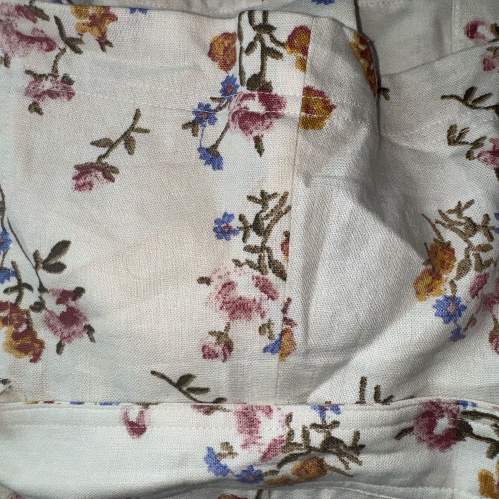 House of Harlow 1960 linen floral romper with pearl belt detail buckle sz 12 - Picture 7 of 12